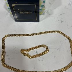 San Tropez Gold Necklace with Bracelet 