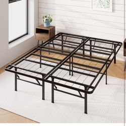 Queen 14” Metal Bed Frame Foldable NO BOXSPRING NEEDED