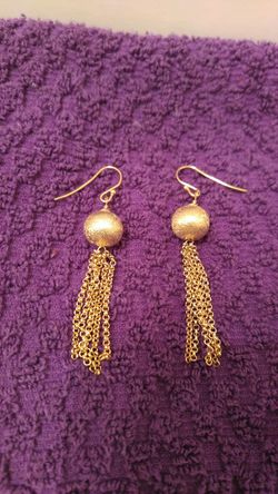 Gold plated over sterling silver dangle earrings