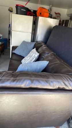 Dark Brown Leather Sofa