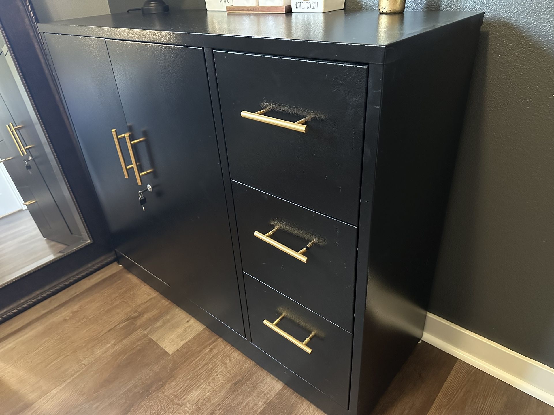 Black Lateral File Cabinet and Storage