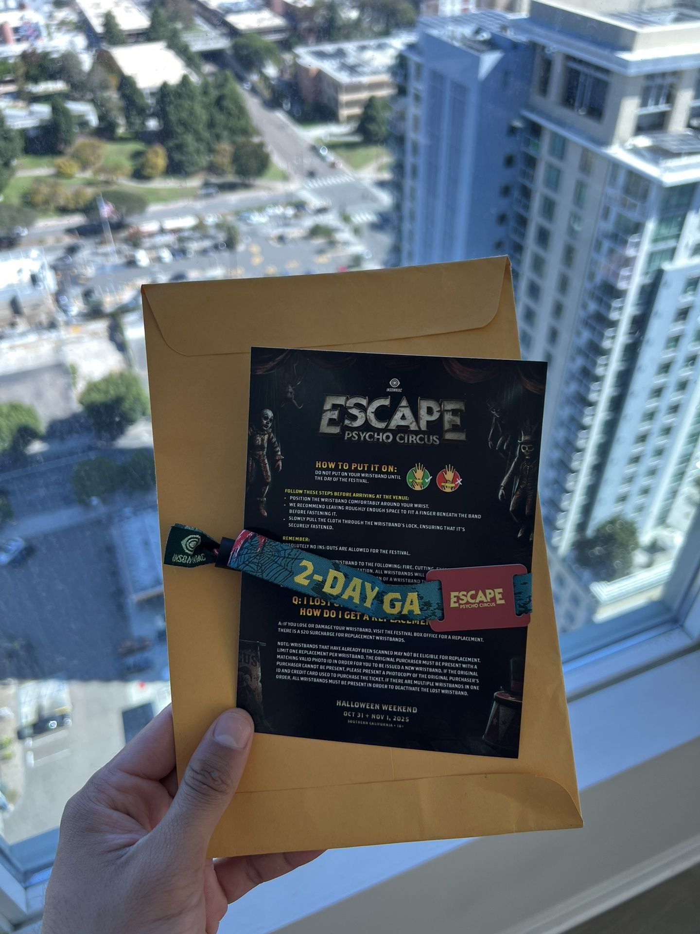 (1) Escape Halloween 2 Day GA wristband