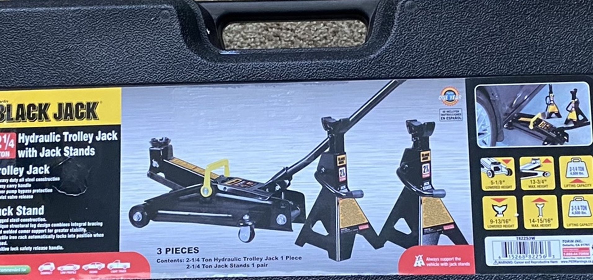 Torin Jack T82253W Trolley Jack and 2 Jack Stand Bundle