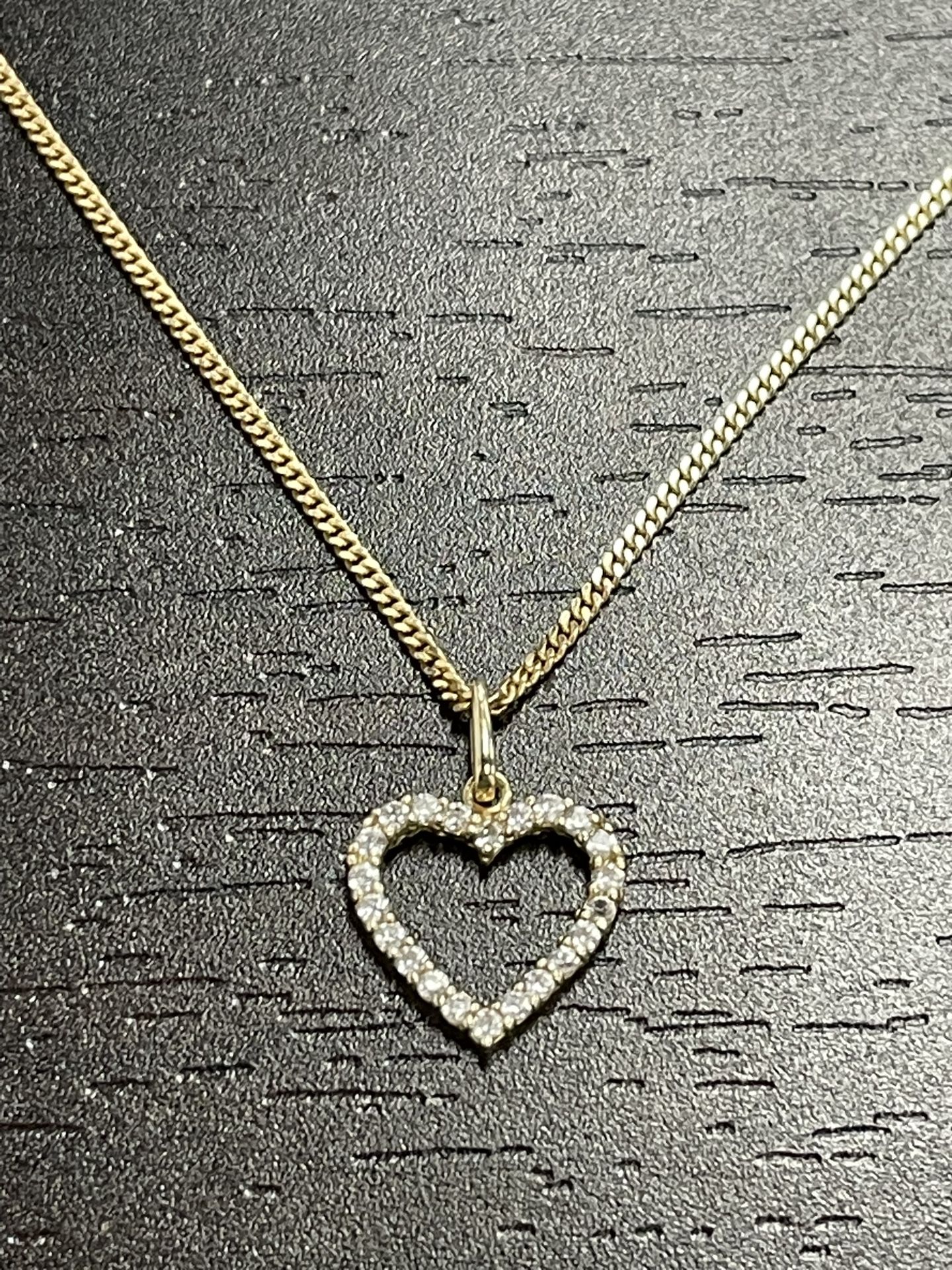 14k Italian Gold Chain With 10k Heart Pendant