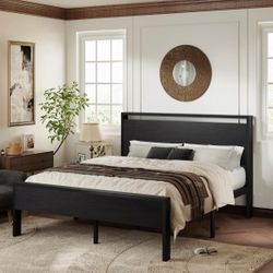 Black Oak Full Size Bed Frame