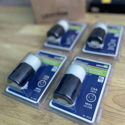 Leviton 15 Amp, 125 Volt, NEMA L5-15R, 2P, 3W, Locking Connector, Industrial Grade, Grounding, 4729-C, Black-White (4) Pk