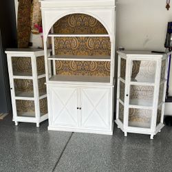 Entryway Cabinet White 3 Piece 