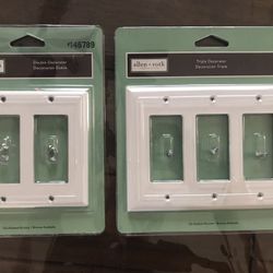White wall plate. Triple and double decorator. Brand new
