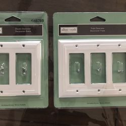 White wall plate. Triple and double decorator. Brand new