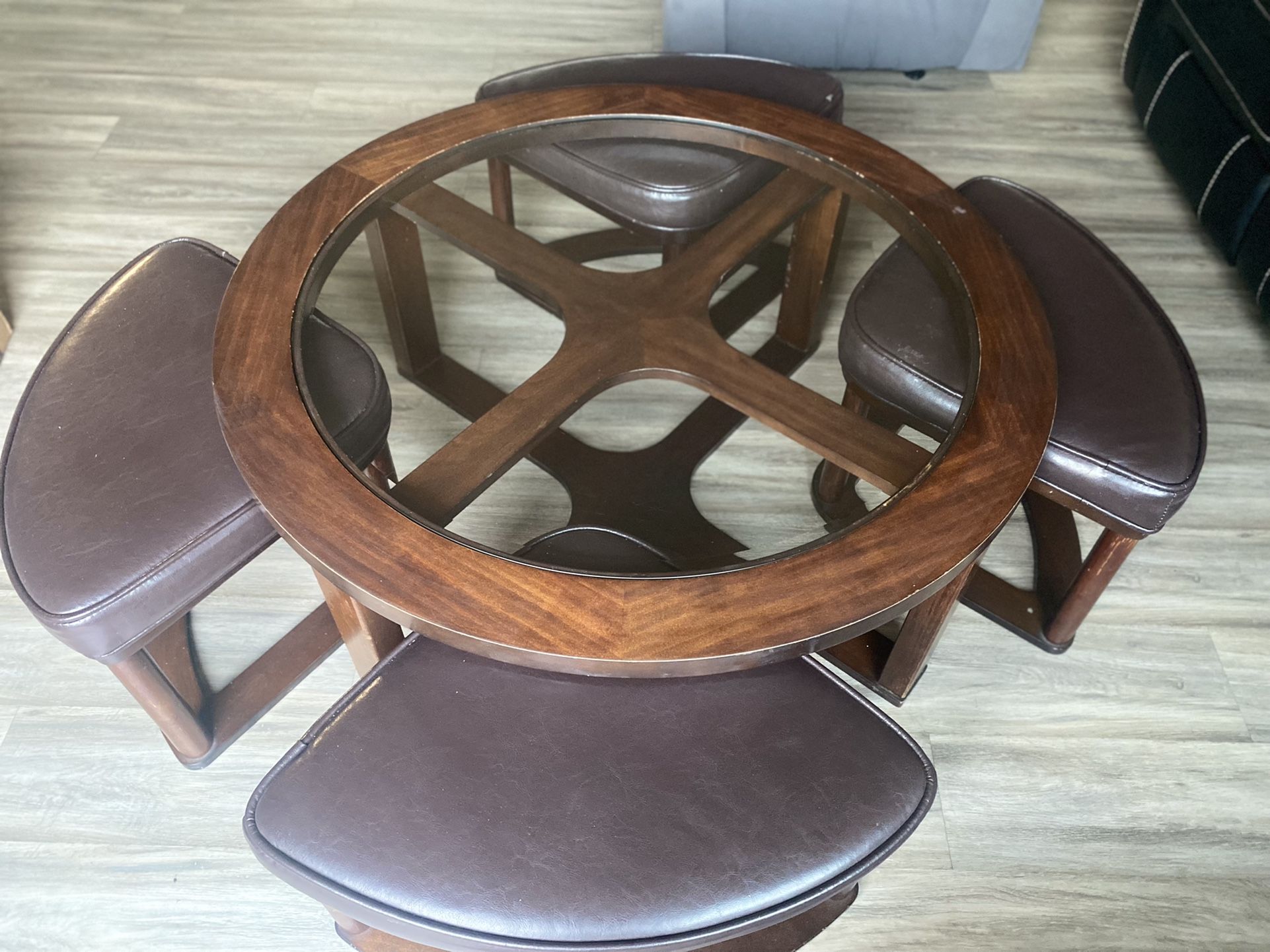 Marion Coffee Table with Nesting Stools