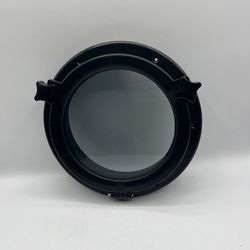 10.5" Boat or RV porthole window, black plastic frame with tempered glass