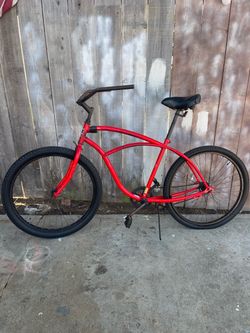RARE, ONE OF A KIND - PHAT CYCLES SEA WIND OG COLOR (FIRE-ENGINE RED) 26’’ SURF STYLE BEACH CRUISER