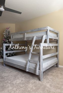 Twin bunk bed and mattress