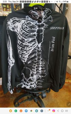 New Vintage Iron Fist Skeletal Skeleton Anatomy Zip Jacket unisex
