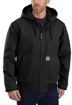 New Carhartt Men's Washed Duck Insulated Active Jacket Black Size Small