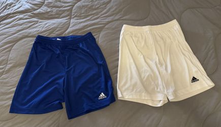 Adidas Shorts - Blue and White Youth