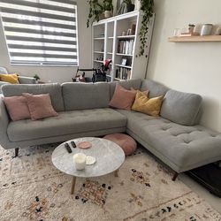 Sectional & chair with ottoman