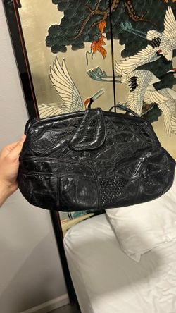 Vintage Black Patchwork Leather Handbag