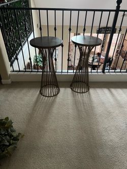 Pedestal side tables