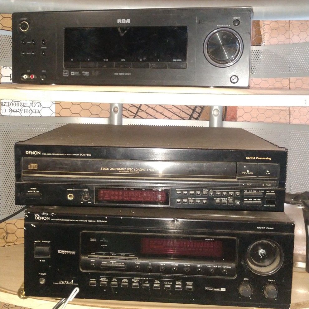 3 Piece Home Audio Set; RCA Surround Sound, 5 Disc CD Changer, and AV Receiver