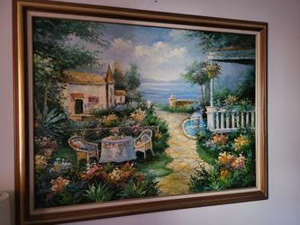 Large Water Color Painting Beautiful Framed Painting $200