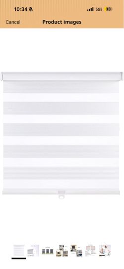 White Zebra Roller Window Blind / Persianas