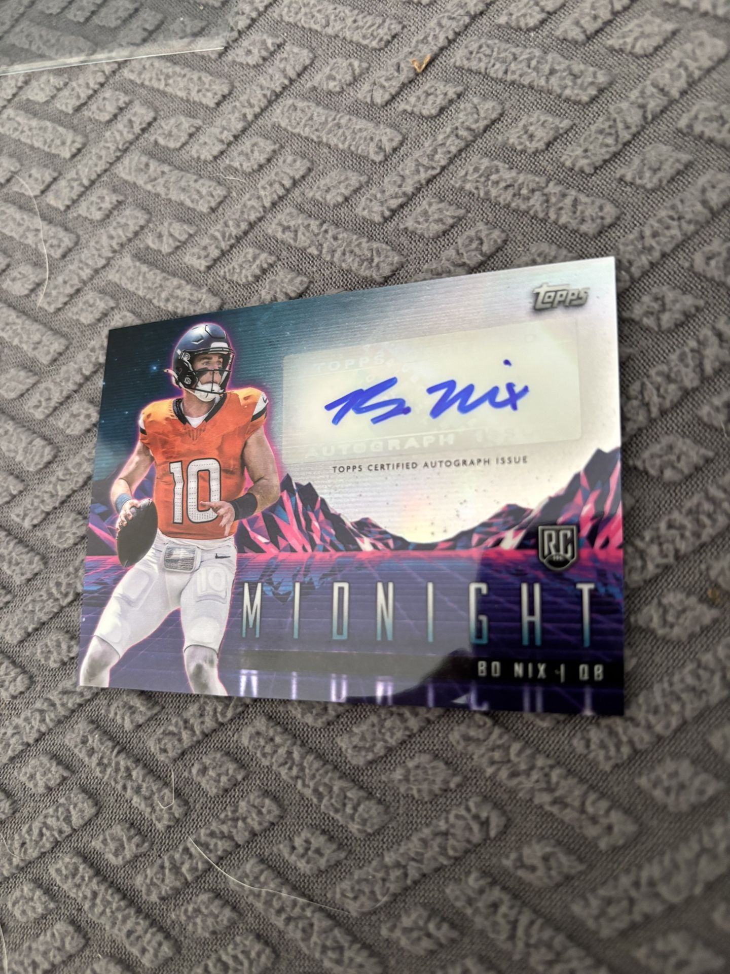 Bo Nix Autograph Auto Topps Midnight Rookie
