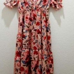 Maxi Pink Floral Dress