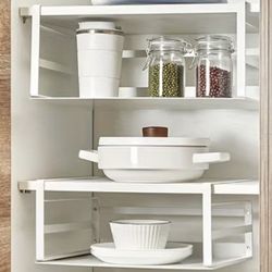 2Pack Under Shelf Storage Basket Organizer Hanging Holder for Cabinet Pantry Kitchen Cupboard Desk Counter Bookshelf Organization Add-on Space Saver H
