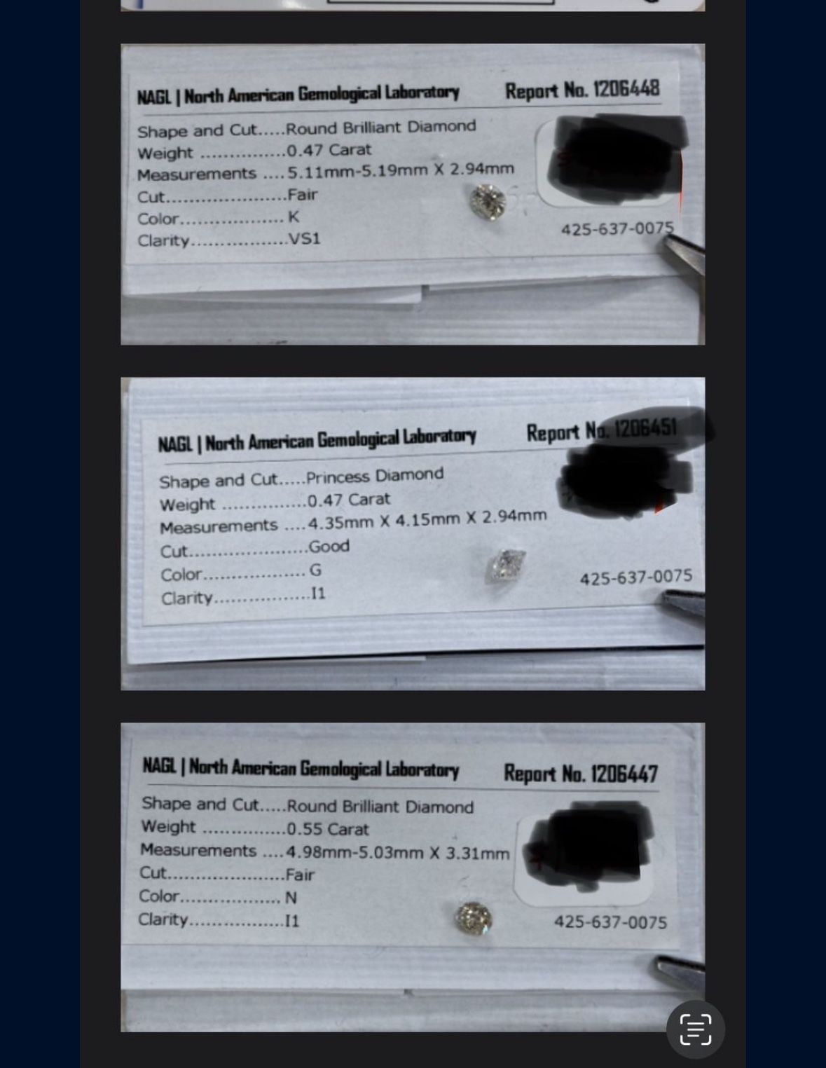 Natural Diamonds. Sell Or Trade