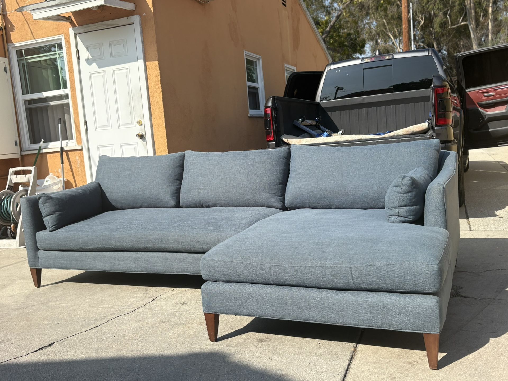 Beautiful Blue Denim Sectional Couch 😮‍💨