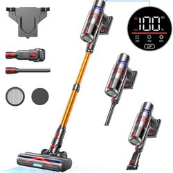 HOMPANY Cordless Vacuum Cleaner, 500W/40Kpa Stick Vacuum with Touch Screen, Max 60 Mins Runtime, Anti-Tangle Vacuum Cleaner for Home, 2024 Latest Moto