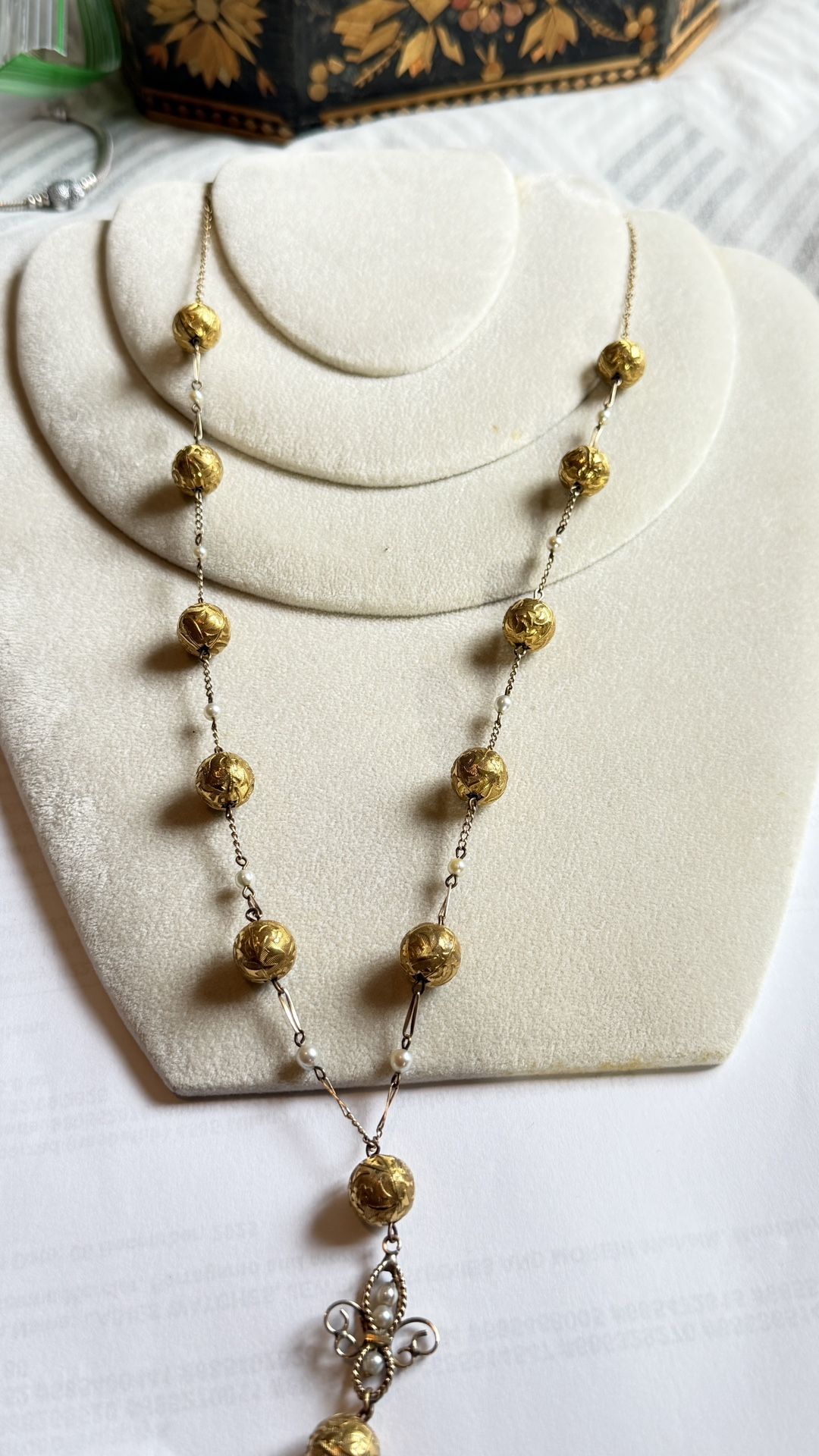 Vintage Gold Balls ( One Clasp Marked 10k And Another Clasp Marked 14k). The Ball Are Testing Gold Or Might Be Heavy Gold Filled