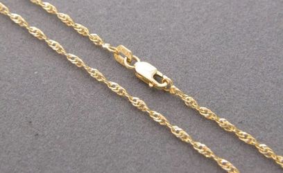 Real gold rope chain 14k necklace