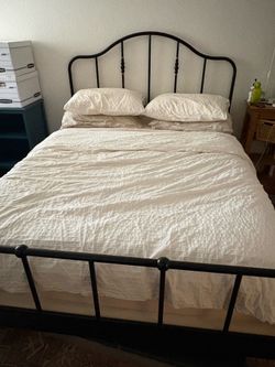 IKEA Sagstua Queen Bed Frame + Mattress Base