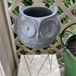 Large Ceramic Owl Planter Pot