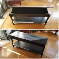 Bench solid oak hidden storage