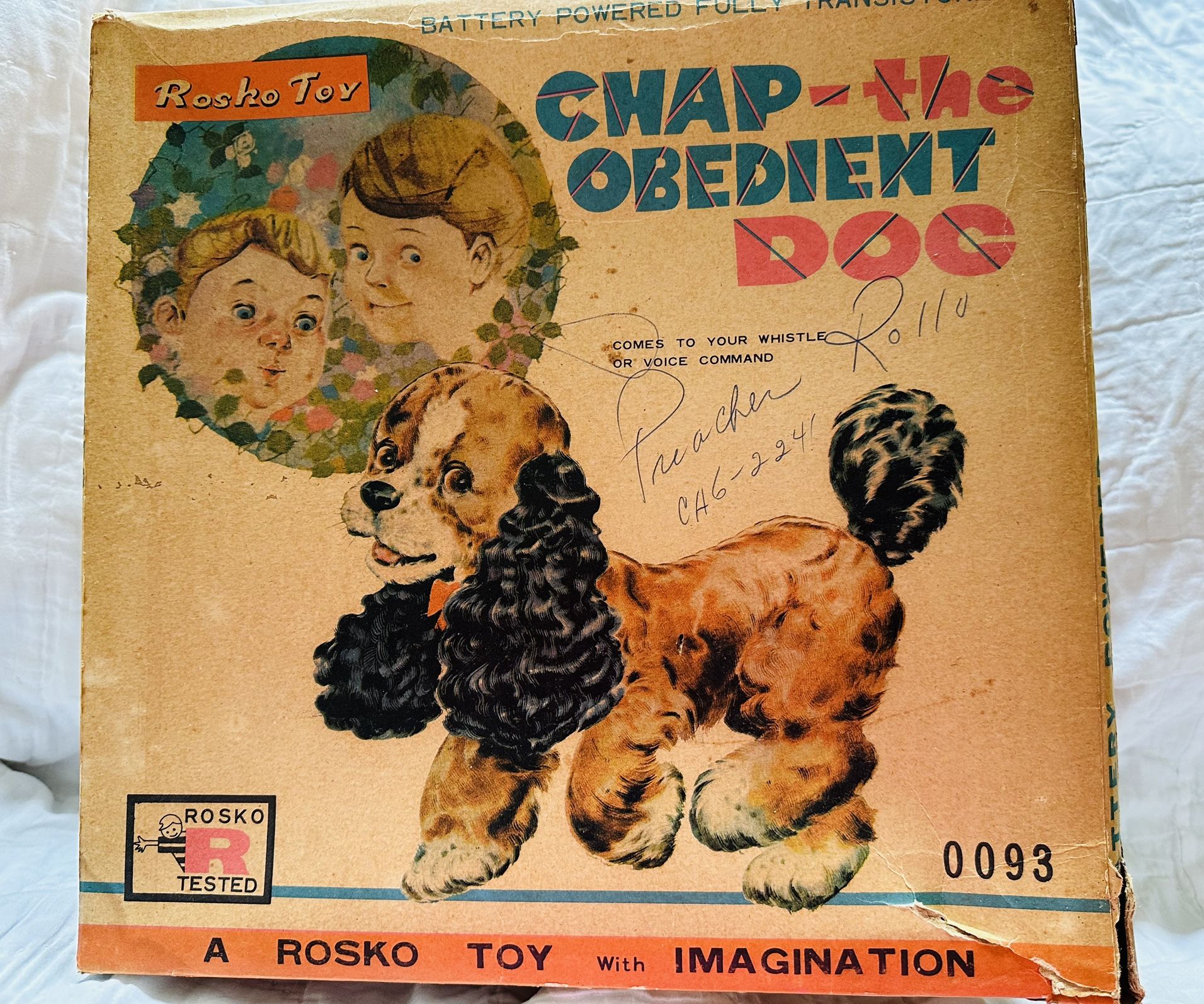 1950 Vintage Battery Operated Toy Chad The Obedient dog 