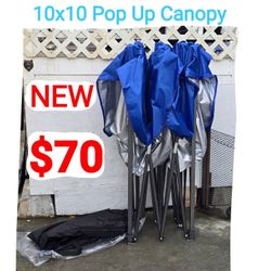 10x10 BLUE Pop Up Canopy Heavy Duty Frame For Events, Party, Camping, Sales, Work, Etc..