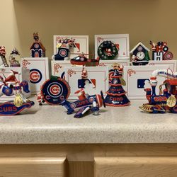 15 Official MLB CUBS  Ceramic Christmas Ornaments From  The Danbury Mint
