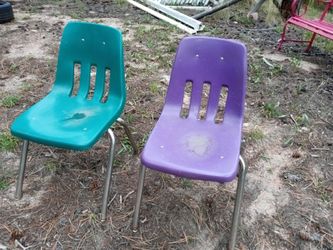 Sturdy Purple Steel-frame Student Adult Desk Chair 