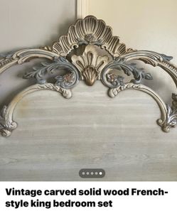 King Bedroom Set, Solid wood, French