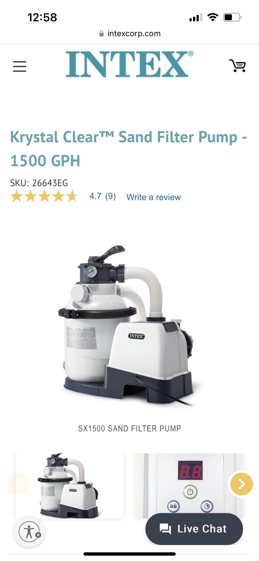 Intex SX 1500 Sand Pool Filter Pump