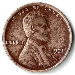 1921 1¢ LINCOLN WHEAT CENT COIN, LOW MINTAGE ROARING 20S PENNY, PHILLY