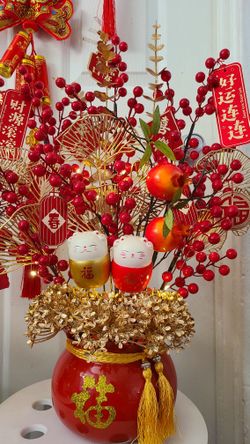 Hoa TẾT LUCKY RED FLOWER POT