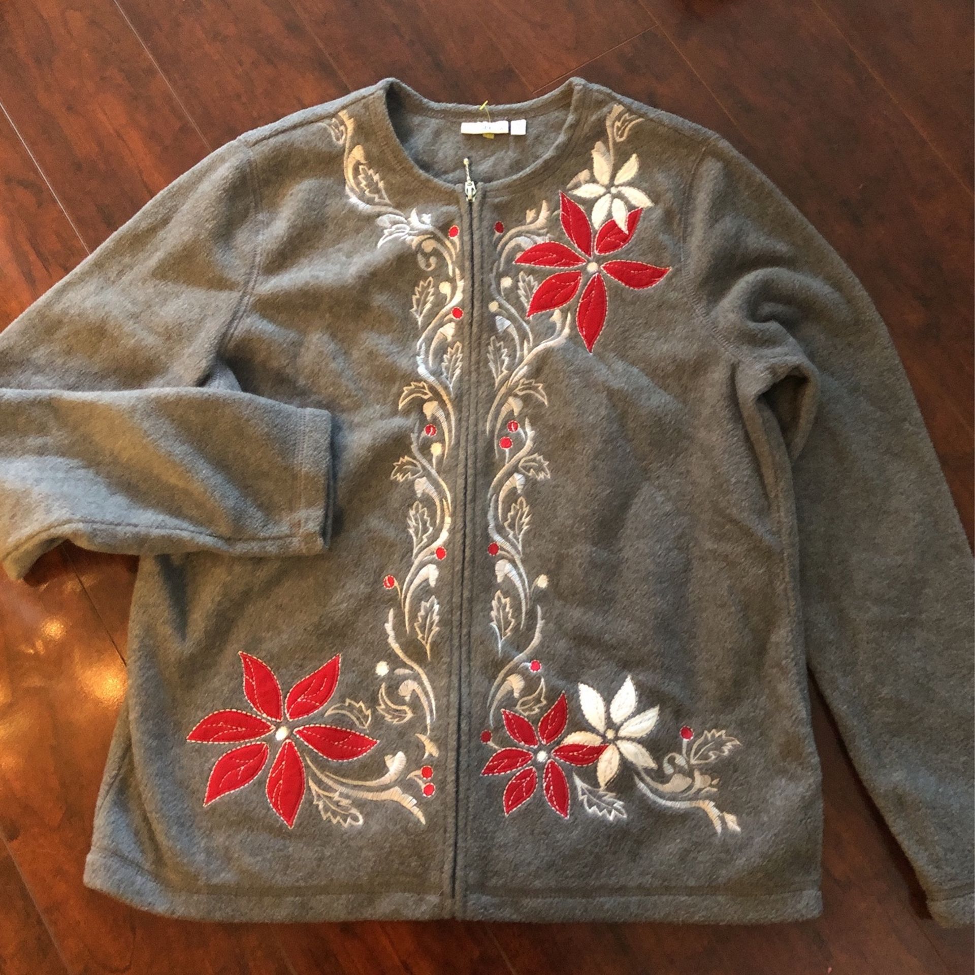 Ugly Christmas sweater Size m Fleece Zip Up