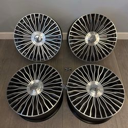 (Set-4) New 20’ Inch Mercedes S Class C Class E Class Wheels Rims Staggered 20x8.5/9.5 offset 35/43 5x112 Machined Black