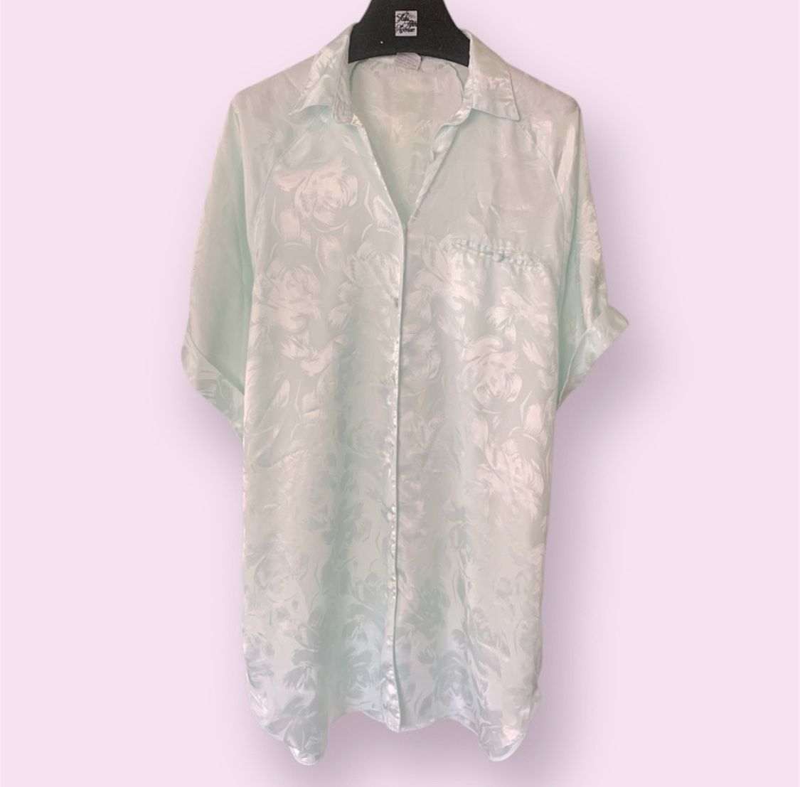 Floral Satin Mint Nightgown