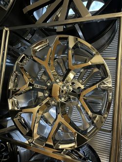 24 Inch Snowflake Wheels Rims Tires Chrome