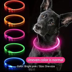 Rechargeable Color LED Dog Collar. They Are Cutable For Small To Large Dogs